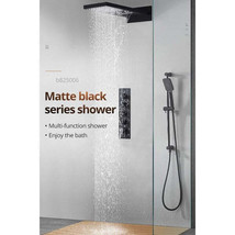 9&quot;x22&quot; Matt Black Wall Mounted Multi Settings Shower System - $1,323.13
