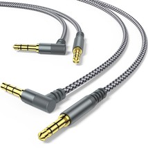 2 Pack Aux Cable, 6.6Ft/2M Trs Auxiliary Cables 90 Degree Right 3.5Mm Ny... - $15.99