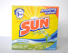 Sun Sunsational Scents Clean &amp; Fresh Powder All Purpose Detergent 1 lb Faded Box - £23.72 GBP