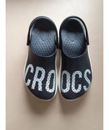 Crocs Lite Ride Logo Mania Black White Clog Size 6 Sandals Womens XX - $459.74 MXN