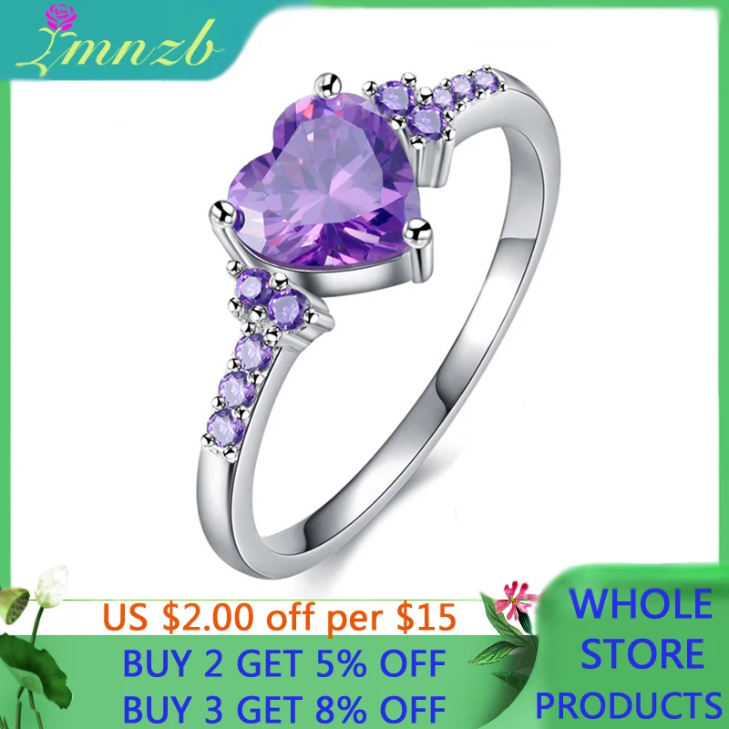 With Credentials Real Tibetan Silver Purple Zircon Crystal Rings For Women Lovel - £13.64 GBP