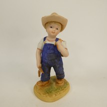Vintage Homco Collection “Denim Days” Farm Boy Figurine  #1513  AHJH9 - £9.59 GBP