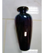 Iridescent Amethyst Black Glass Vase Pontil On Base  8&quot;[*a3] - €106,38 EUR