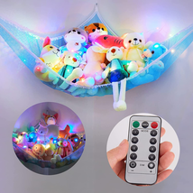 Basumee Stuffed Animals Net or Hammock with LED Light Hanging Toy Net Hammock fo - £11.38 GBP