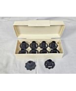 Vintage Montgomery Ward Sewing Cams Set of 9 in Storage Case ZigZag Meta... - $24.95