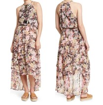 Melrose And Market Womens Flounce Dress Multicolor Floral High Low Midi ... - £19.86 GBP