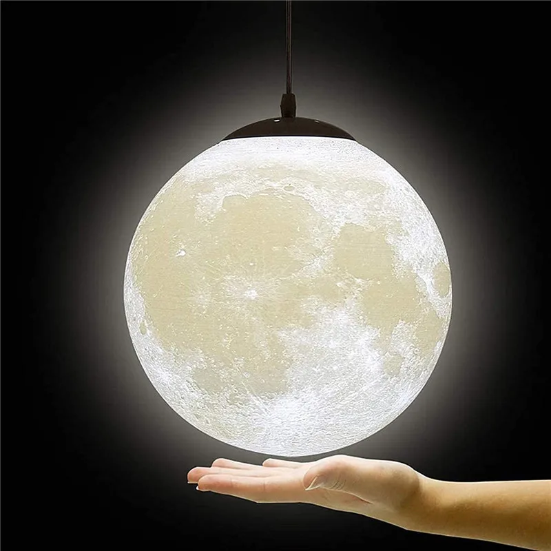 Delire 3d printing moon light children s room bedroom kitchen pendant lamp indoor decor thumb200