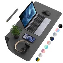 AFRITEE Dual Side PU Leather Desk Pad Mat Large 31.5x15.7 Black/Dark Gray - €11,64 EUR