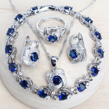 Women Jewelry Sets 925 Sterling Silver Wedding Bridal Costume Jewellery Earrings - £17.58 GBP+