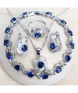 Women Jewelry Sets 925 Sterling Silver Wedding Bridal Costume Jewellery ... - $408.35 MXN+