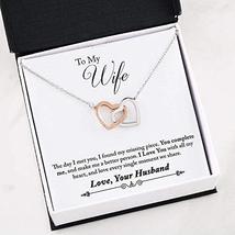 To My Wife You Complete Me Inseparable Love Pendant 18k Rose Gold Finish Surgica - £31.50 GBP