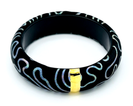 Vintage Avon Iridescent Fabric Bangle Bracelet - £10.87 GBP