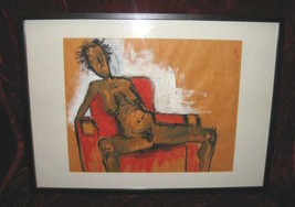 Nyugen E. Smith Woman Nude Acrylic Painting Framed - £393.30 GBP