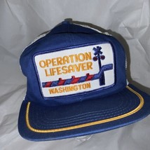Operation Lifesaver Railroad Patch Blue w/White Mesh Snapback Hat Cap USA FLAW - £11.59 GBP