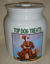 Gary Patterson Dog Cookie Jar made by Clay Design, TOP DOG TREATS, 7&quot; tall - £13.14 GBP
