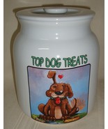 Gary Patterson Dog Cookie Jar made by Clay Design, TOP DOG TREATS, 7&quot; tall - €14,53 EUR
