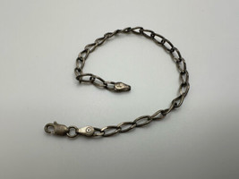 Vintage Sterling Silver Anchor Chain Bracelet Size: 7 inches x 4mm - £23.49 GBP