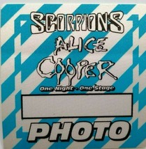 Alice Cooper Scorpions Backstage Pass Original 1996 Hard Rock Music Blue Stripes - £14.18 GBP