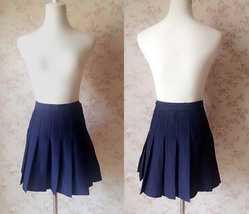 NAVY BLUE Girl School Skirt Tennis Skirt Navy High Waisted Pleated School Skirt image 2
