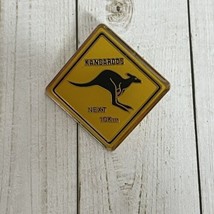 Kangaroos Next 10 km Road Sign Lapel Hat Pin Australia Travel Souvenir .75&quot; - £6.68 GBP