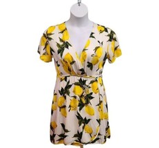 Dress Forum Los Angeles Womens Size Large Lemon Print Wrap Dress Spring  - £12.66 GBP