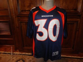 Vintage 90&#39;s Starter Denver Broncos #30 Terrell Davis Screen Jersey Adult 48 L - £27.29 GBP