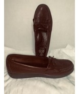 Sz 8 ½ S SAS Comfort Handsewn Brown Leather Kilt Loafers Shoes Womens EUC - £22.05 GBP