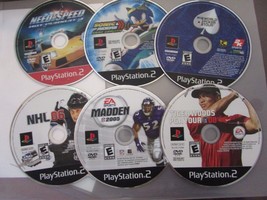 6 ASST PLAYSTATION 2 VIDEO GAMES POKER SONIC NEED FOR SPEED GOLF NFL NHL... - $14.80