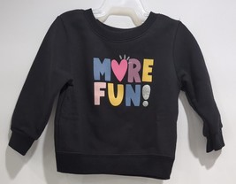 Garanimals Baby Girls&#39; Long Sleeve Graphic Fleece Top, Black Size 6-9M - £9.33 GBP