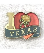 I Love Texas Pin Yellow Rose Heart Vintage - $9.95