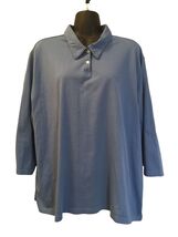 Womens LL Bean Blue Long Sleeve Polo Shirt PERU XXL 2XL - $39.99