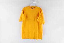 NOS Vintage Streetwear Mens Medium Blank Heavyweight Short Sleeve T-Shirt Yellow - £31.11 GBP