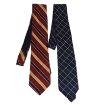 Lot Of 2 Tommy Hilfiger Neck Ties Blue Red Yellow Striped 100% Silk - $19.77