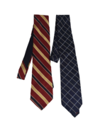 Lot Of 2 Tommy Hilfiger Neck Ties Blue Red Yellow Striped 100% Silk - $27.12 CAD