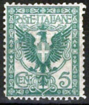 Italy 78 MH FVF 5c Eagle &amp; coat of arms, a few short perfs CV$87 ZAYIX 0224S0287 - £32.03 GBP