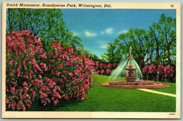 Smith Monument Brandywine Park Wilmington DE UNP Linen Postcard I4 - £3.11 GBP