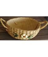 Vintage Smaller Size Lined Basket with Handles - CUTE FLORAL PATTERN - GDC - $19.79