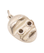 925 Sterling Silver Vintage Pendant Solid Carved Alien Robot Face  PT23134 - $3,425.08 MXN