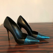  ELIZABETH and JAMES Black/Blue Stiletto Pumps SZ 36.5 EUC - $98.01