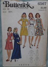 Butterick Pattern 6567 Misses&#39; Semi Fitted Dress in 2 Lengths Size 10 Vintage  - £5.80 GBP