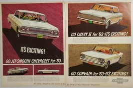 1962 Print Ad 1963 Chevrolet&#39;s,Impala Sport,Chevy II,Corvair Convertible Chevy - £13.48 GBP