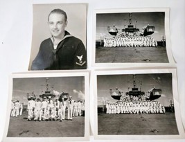 Four small snapshots from WW2 aboard the USS Caroline County (LST-525). Glossy. - £7.09 GBP