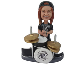 Custom Bobblehead Drummer With Her Drums - Sports &amp; Hobbies Coaching &amp; Refereein - £135.06 GBP