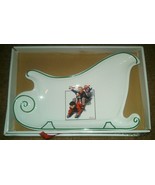 Ceramic Christmas Holiday Sleigh Candy Dish Cookie Tray Platter - $5.00