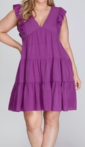 She + Sky ruffled mini dress in Purple - £34.39 GBP