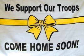 NEW SUPPORT OUR TROOPS FLAG military troops FL250 sign army marine love ... - $9.55