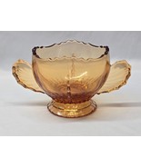 1930s Vintage NEW MARTINSVILLE Open Sugar Bowl RADIANCE AMBER - Made In USA - $20.44 CAD