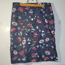 NWT Womens Loft outlet Blue Floral cotton/spandex skirt Size 6 - £16.06 GBP
