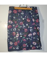 NWT Womens Loft outlet Blue Floral cotton/spandex skirt Size 6 - £16.08 GBP