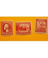 U.S. vintage 2-cent stamps: 1912 Washington, 1907 Expo &amp; 1932 Arbor (lot... - £11.67 GBP